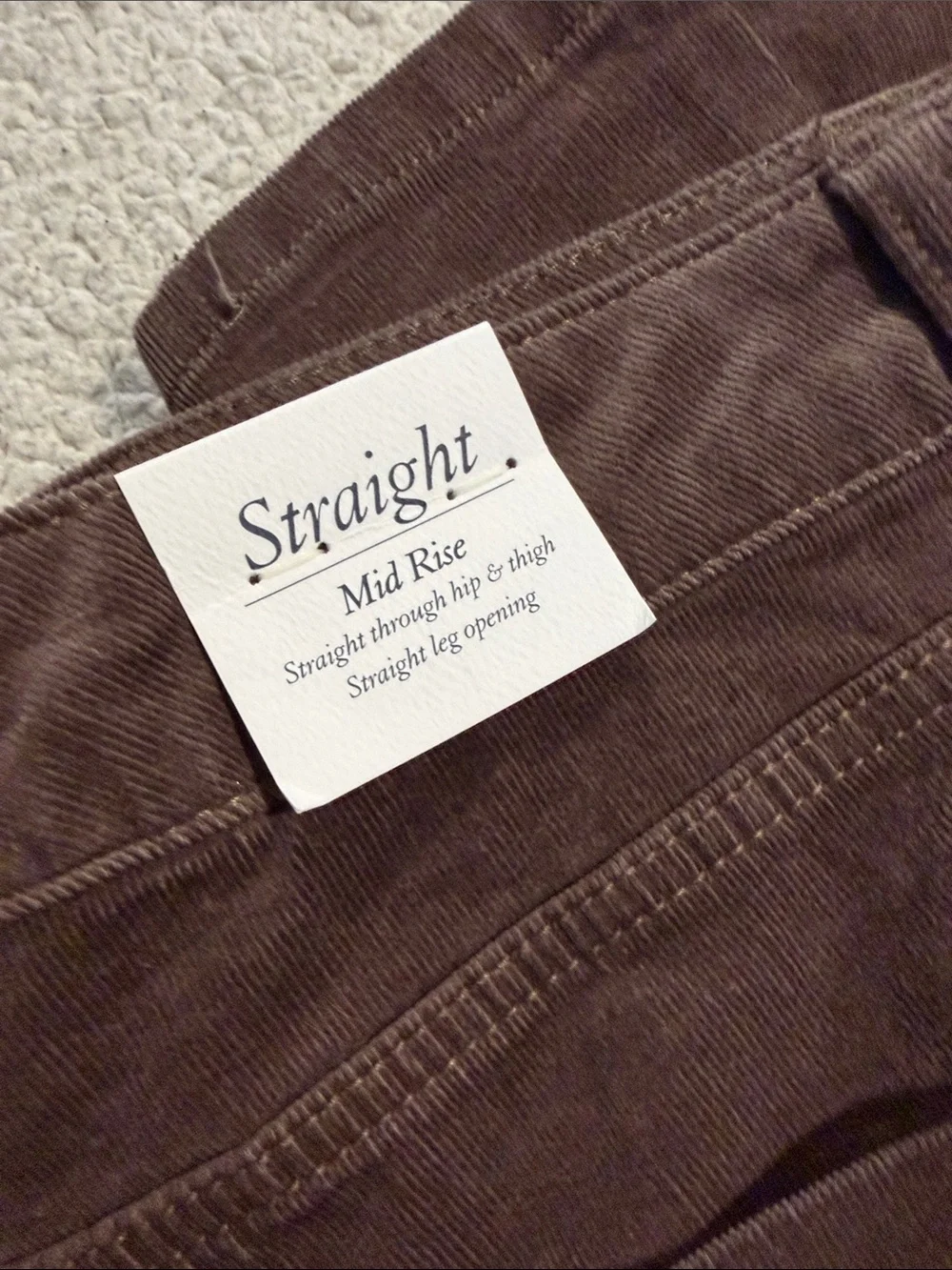 croft & barrow Women's Mid-Rise Straight Leg Corduroy Pants in Brown